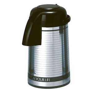 Tiger Air Pump Thermos Jug Silver and Black 2.5 Liter Tiger Air Pump Thermos Jug Silver and Black 2.5 Liter
